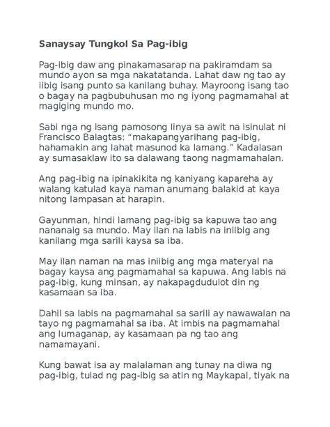 maikling iskrip tungkol sa pag-ibig|Mga Sanaysay Tungkol sa Pag.